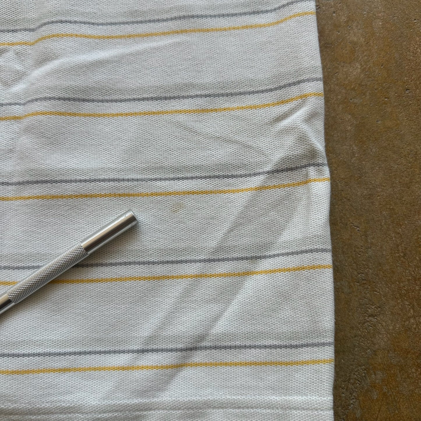 Nike Striped White Yellow Polo Shirt 00's - 2XL