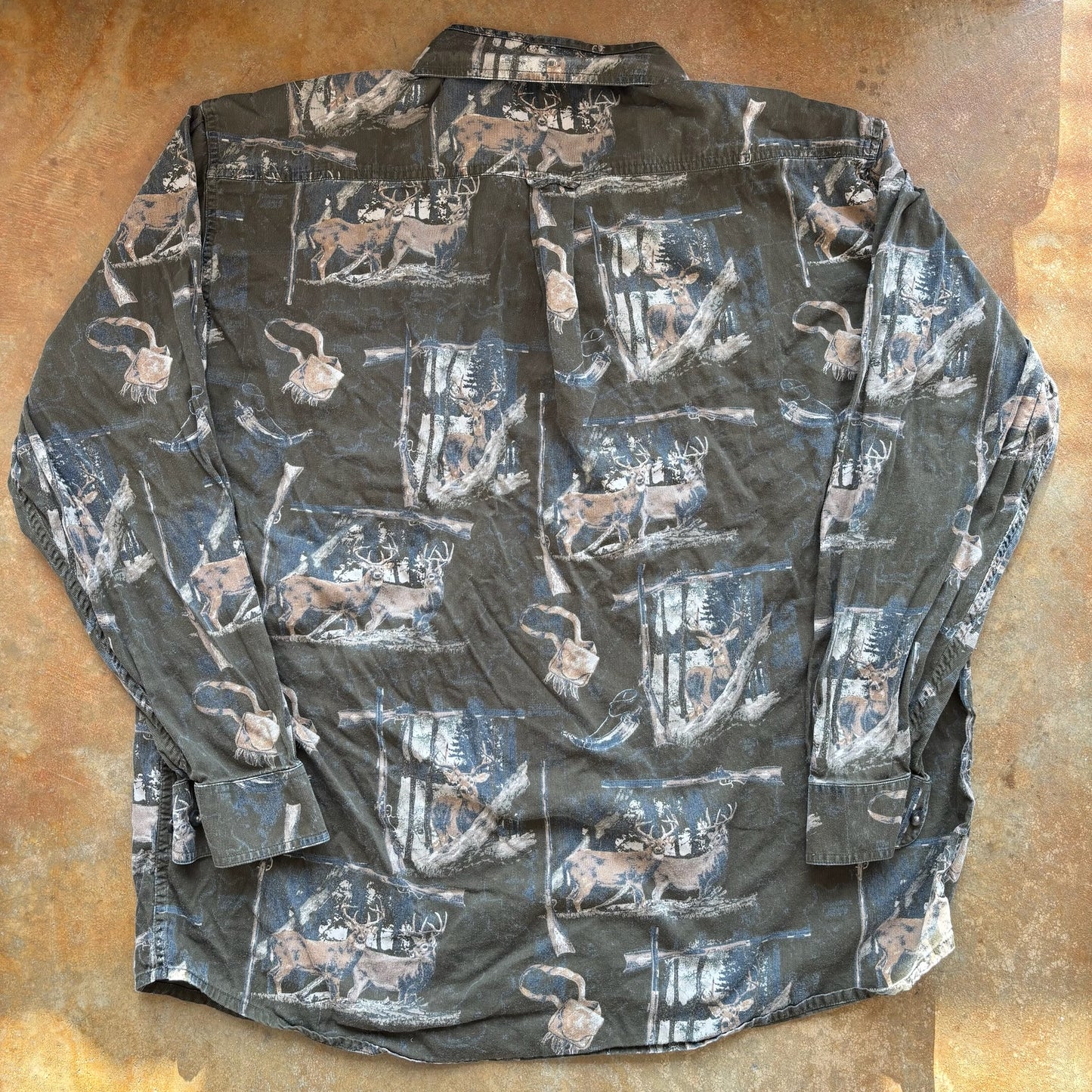 Redhead AOP Deer Button Up Long Sleeve Nature Shirt 00's - XL