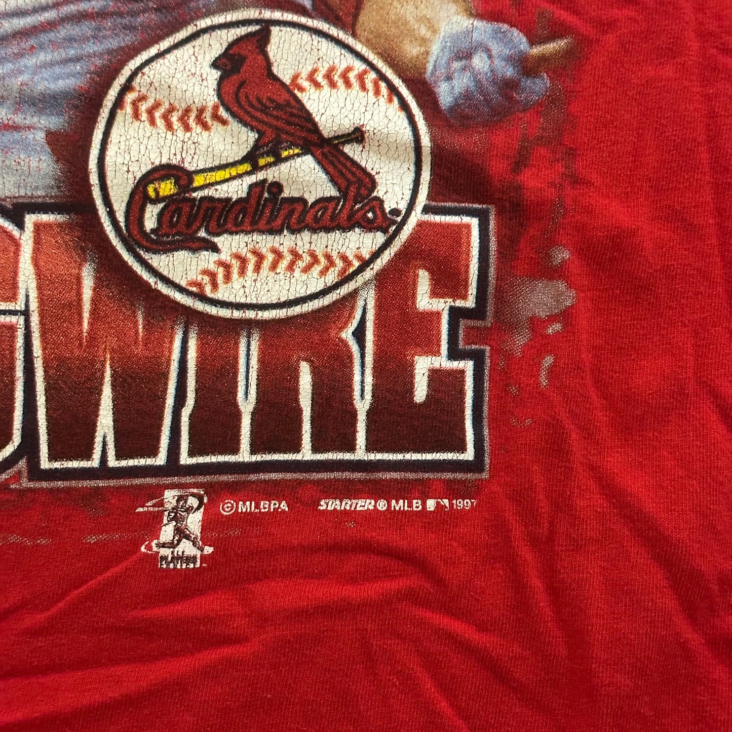 Mark McGwire 1997 Rap Tee Big Graphic Shirt Starter 90's - XL