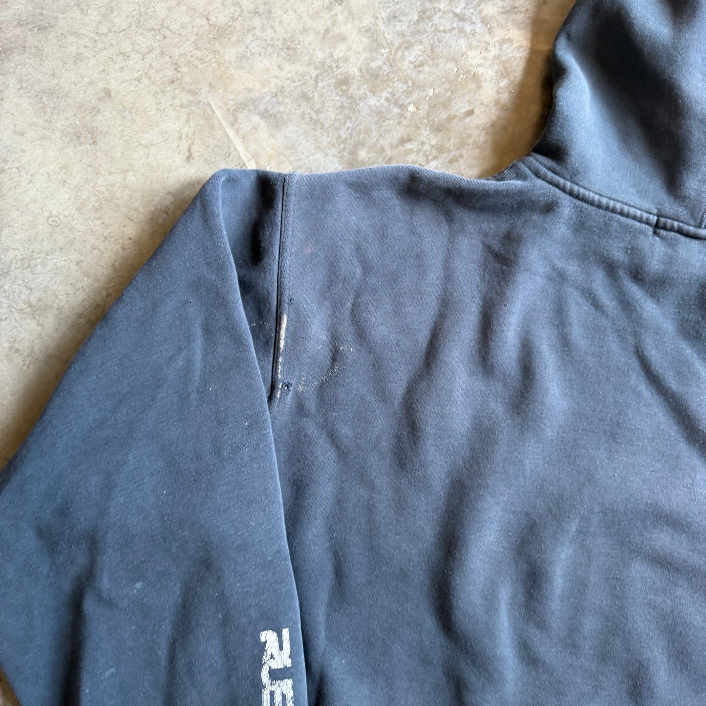 Rusty Surfboards Faded Distressed Hoodie Sleeve Hit - L