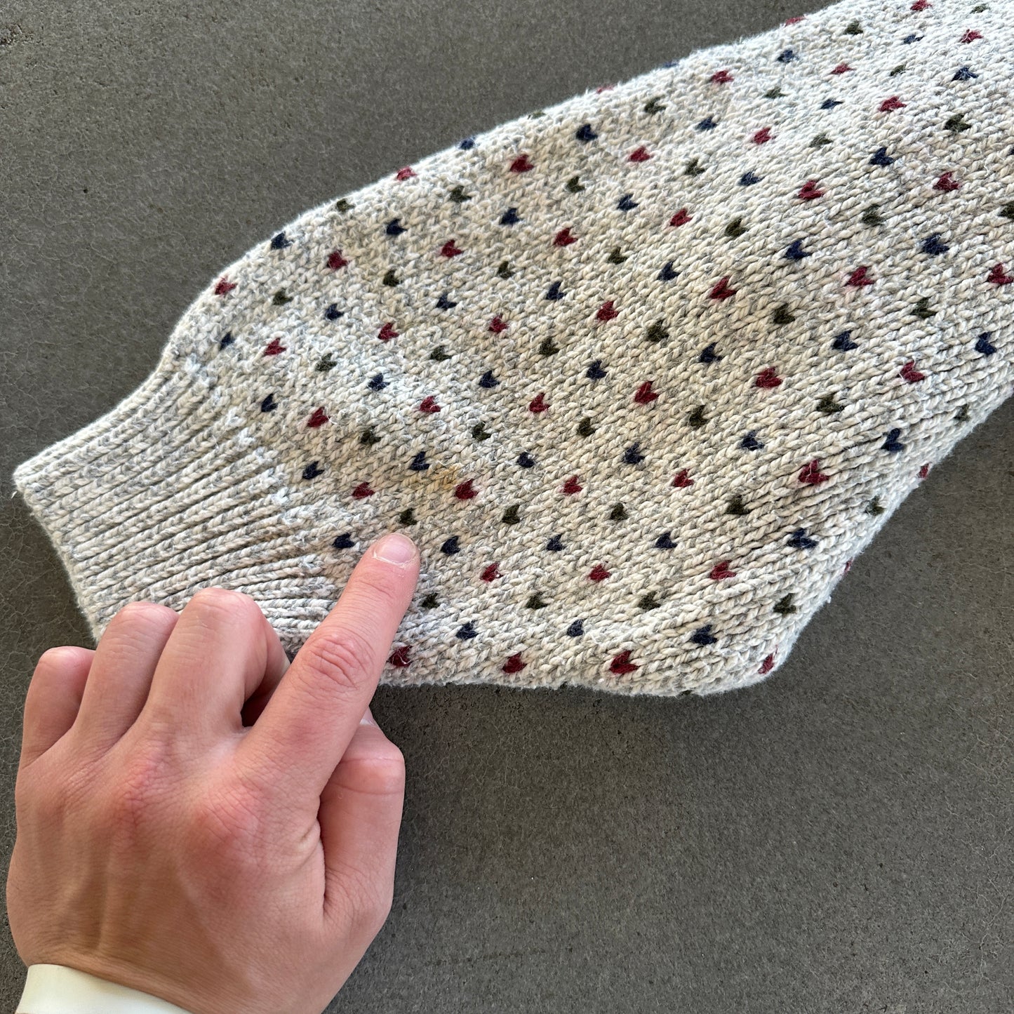 Authentic Issue Chunky Knit Pattern Cardigan Sweater 90's - XL