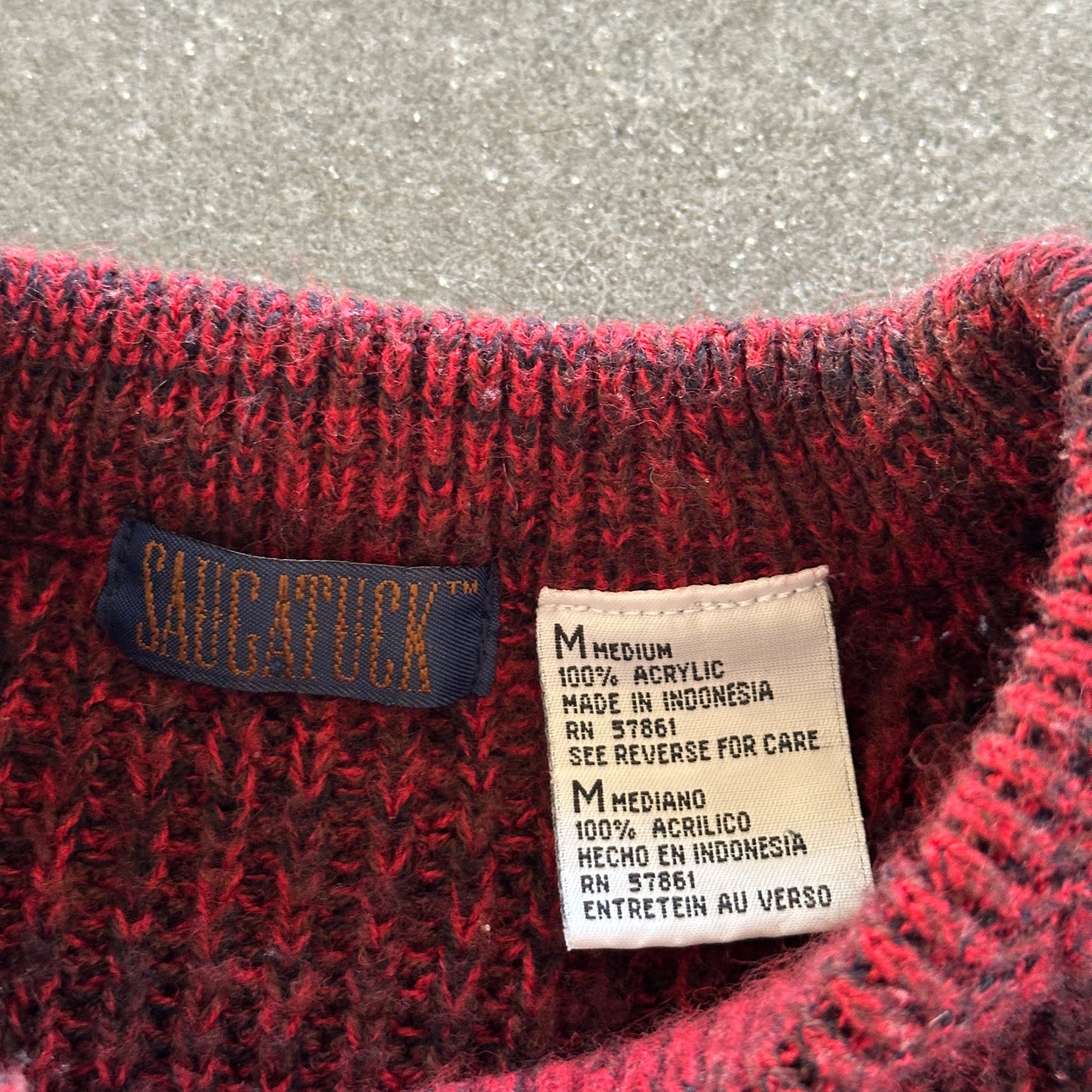 Saugatuck Tight Knit Fisherman Sweater Crewneck 90's - M