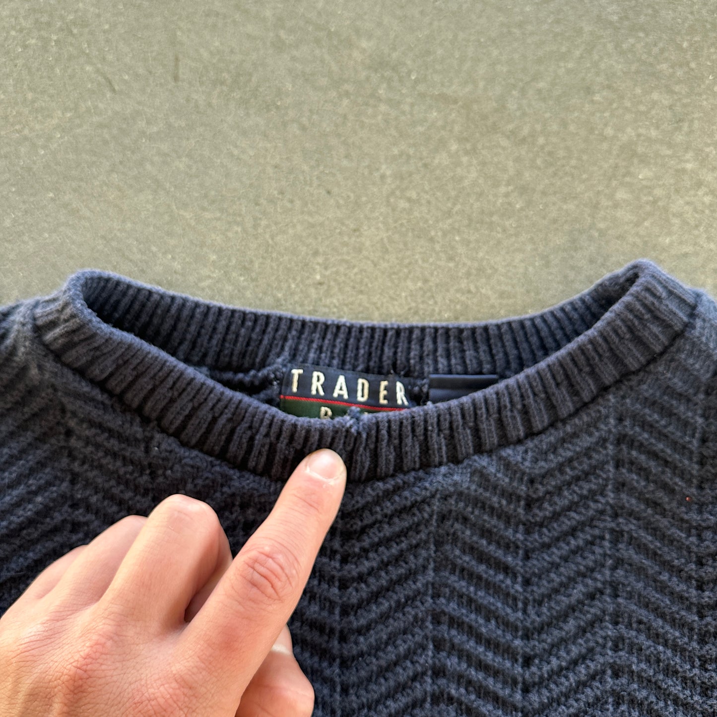 Trader Bay Hand Framed Knit Heavyweight Sweater 90's - L