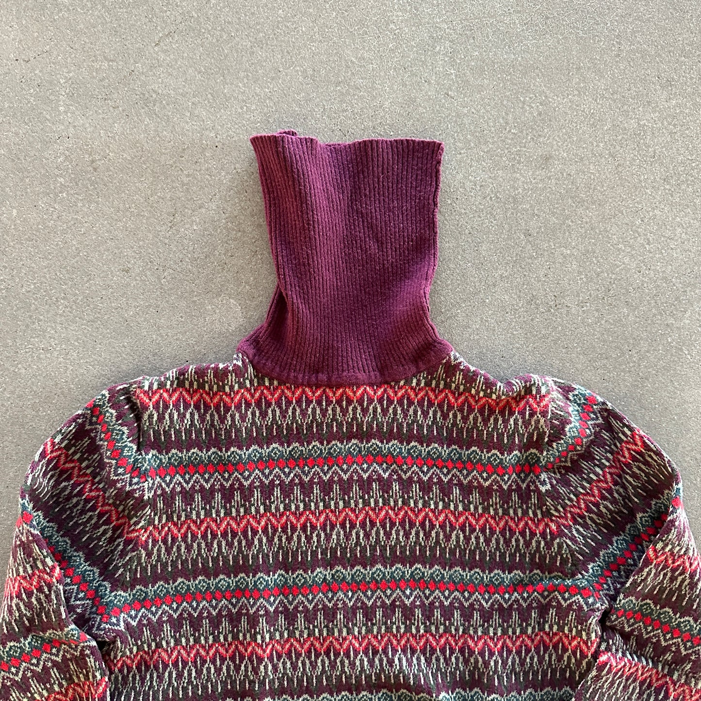 LL Bean Cotton Cashmere Fair Isle Turtleneck Sweater 00's - Women's S