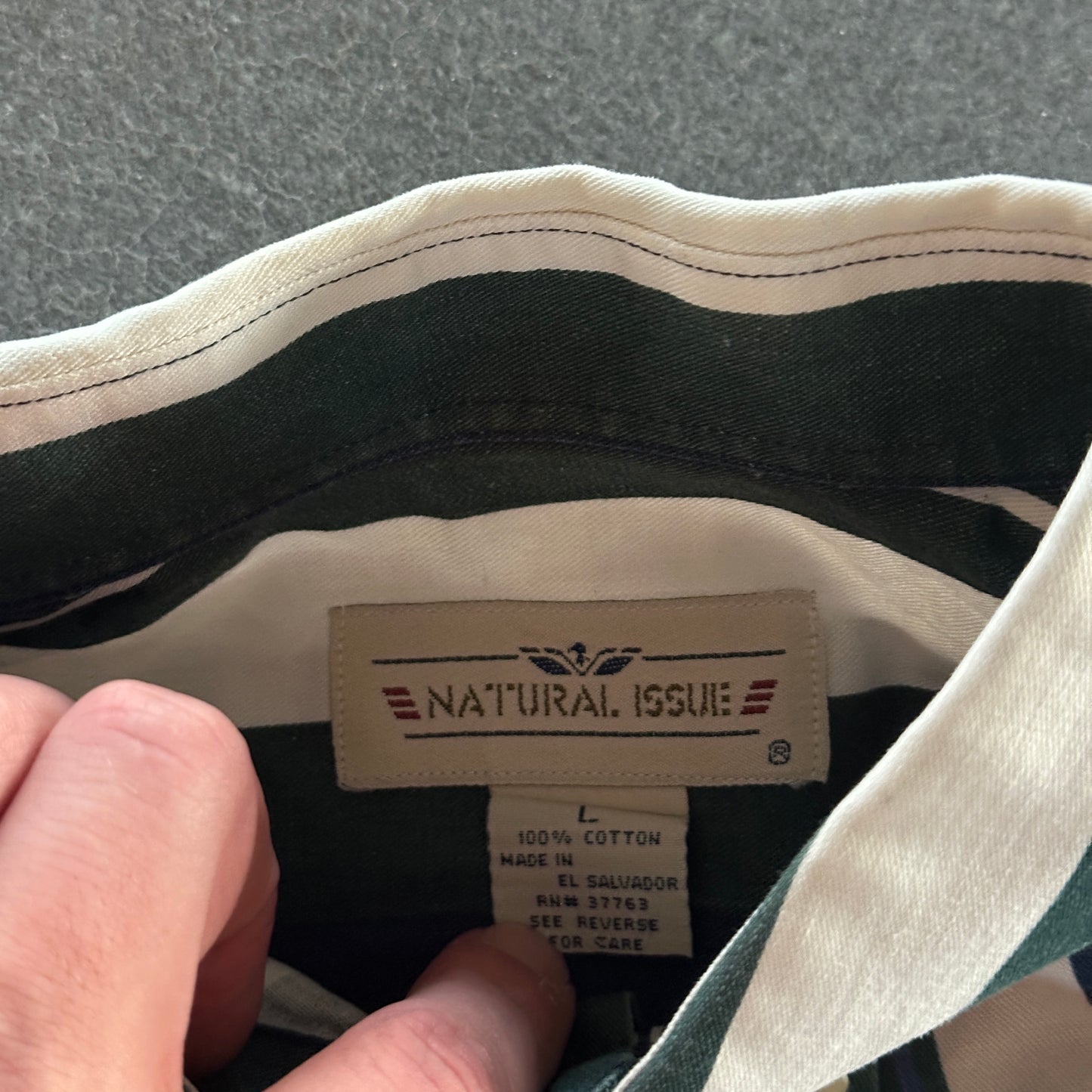 Natural Issue Vertical Striped Button Down Shirt 90's - L