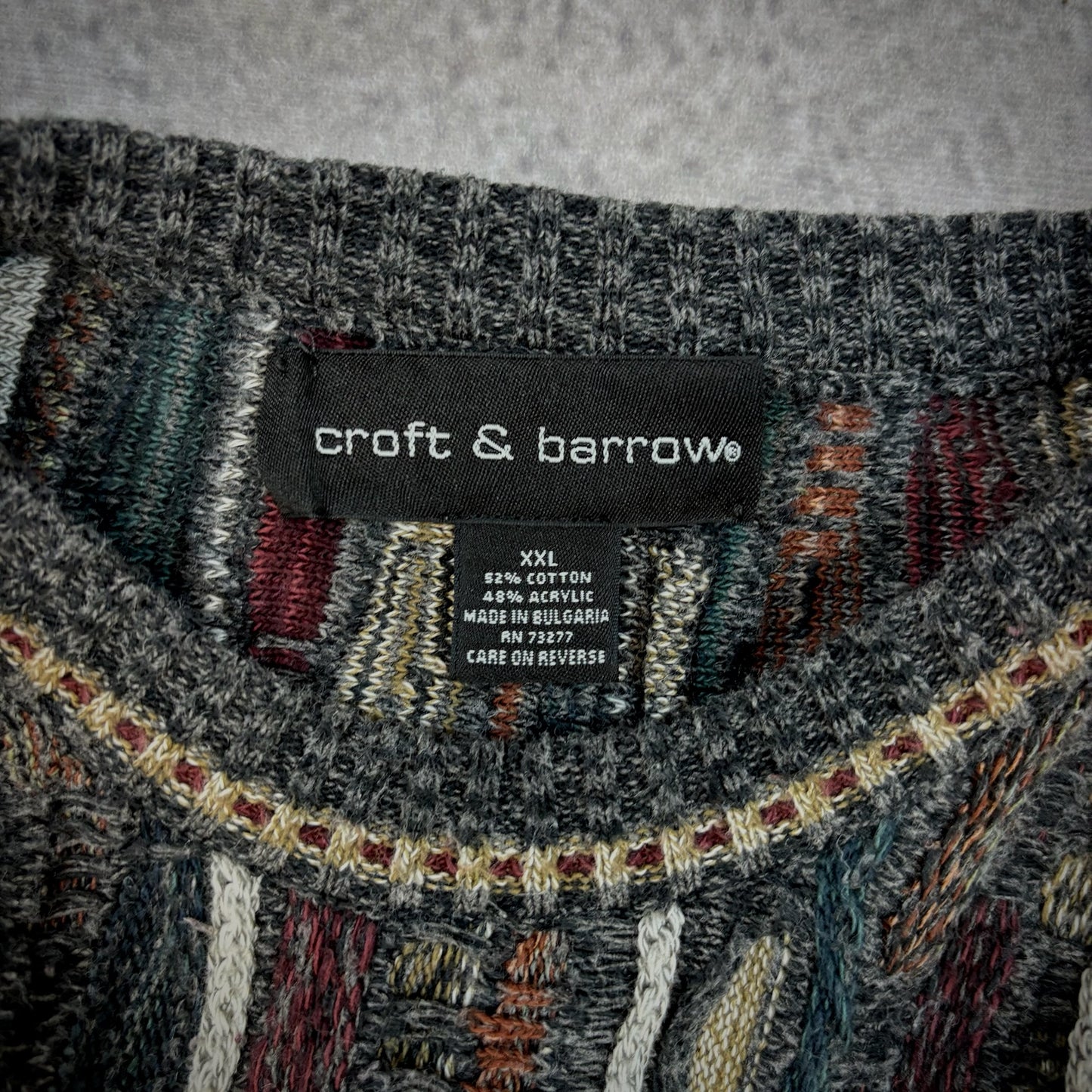 Croft & Barrow 3D Knit Cosby Sweater 90's - 2XL