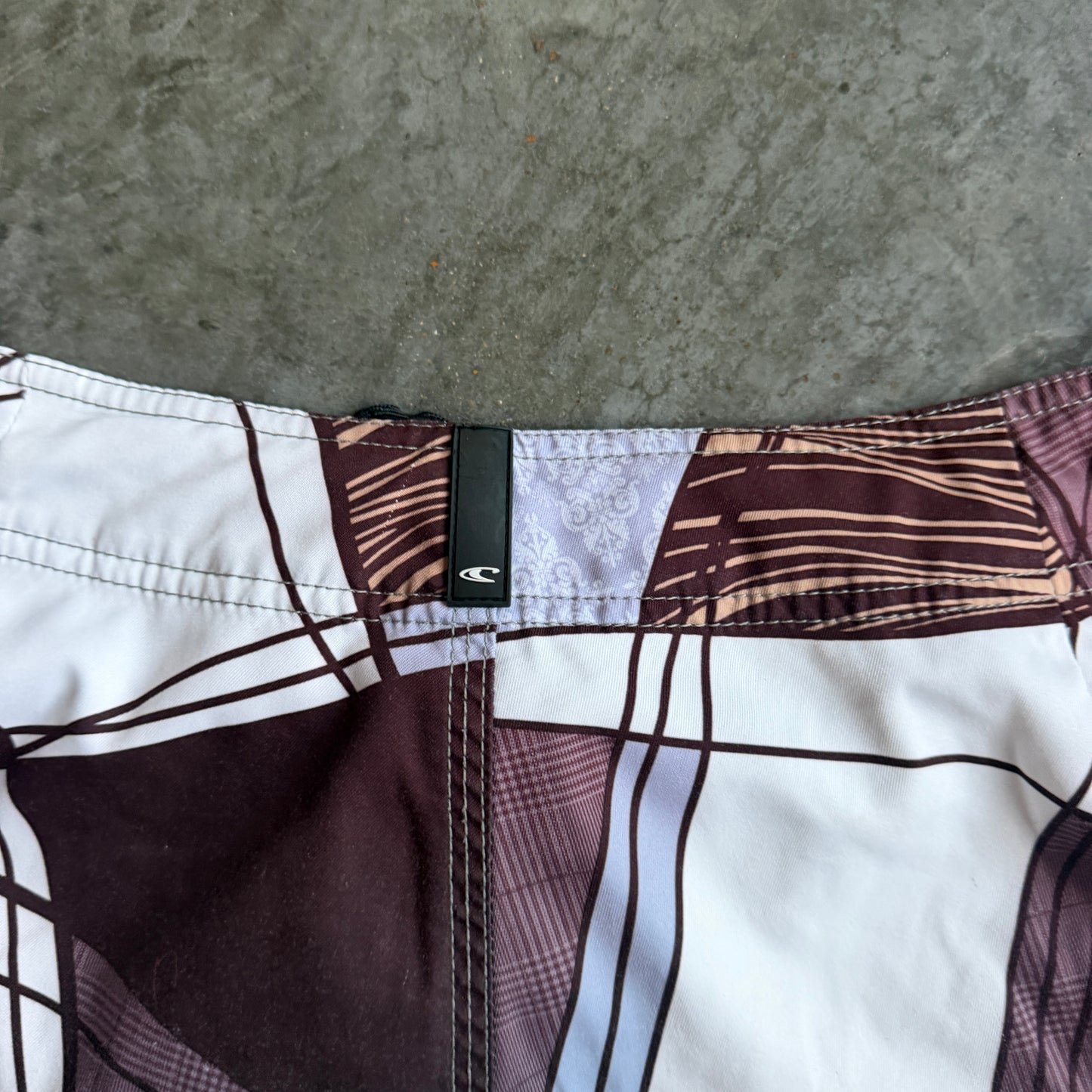 O'Neill Plaid Pattern Big Logo Panel Board Shorts - 34