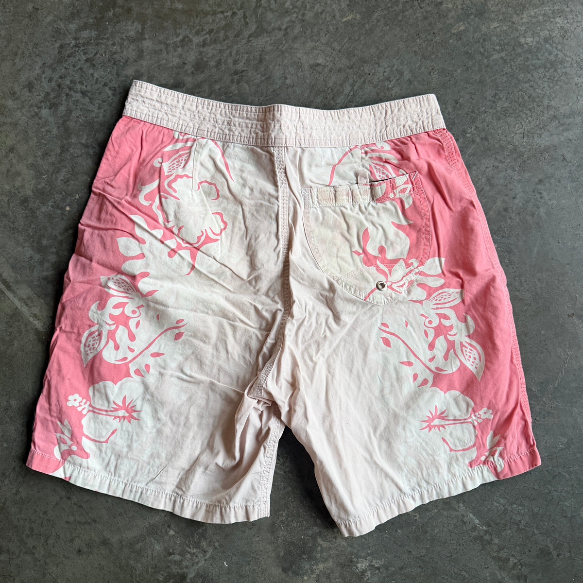 Rusty Floral Graphic Pink White Board Shorts 90's - 30