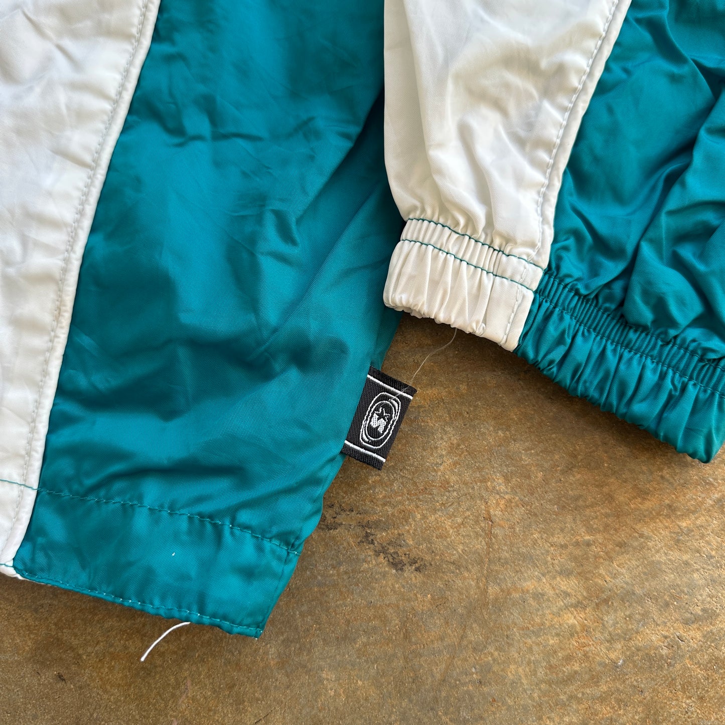 Starter Women's Teal White Interchange Stripe Windbreaker Jacket 90's - Womens M