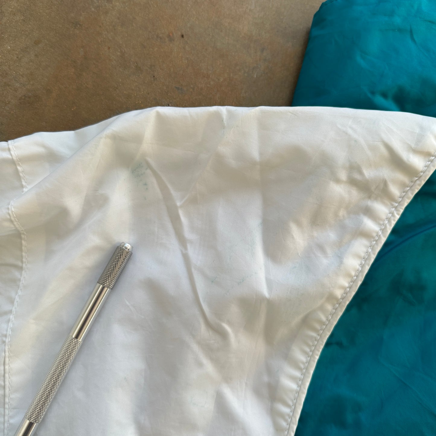 Starter Women's Teal White Interchange Stripe Windbreaker Jacket 90's - Womens M