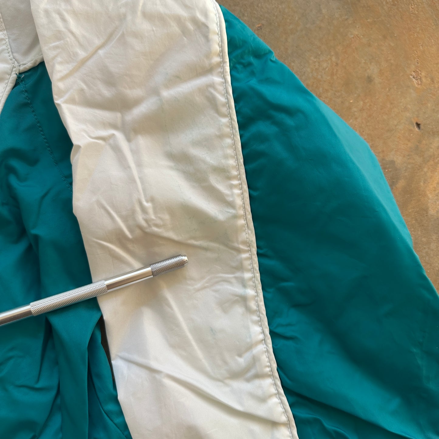 Starter Women's Teal White Interchange Stripe Windbreaker Jacket 90's - Womens M