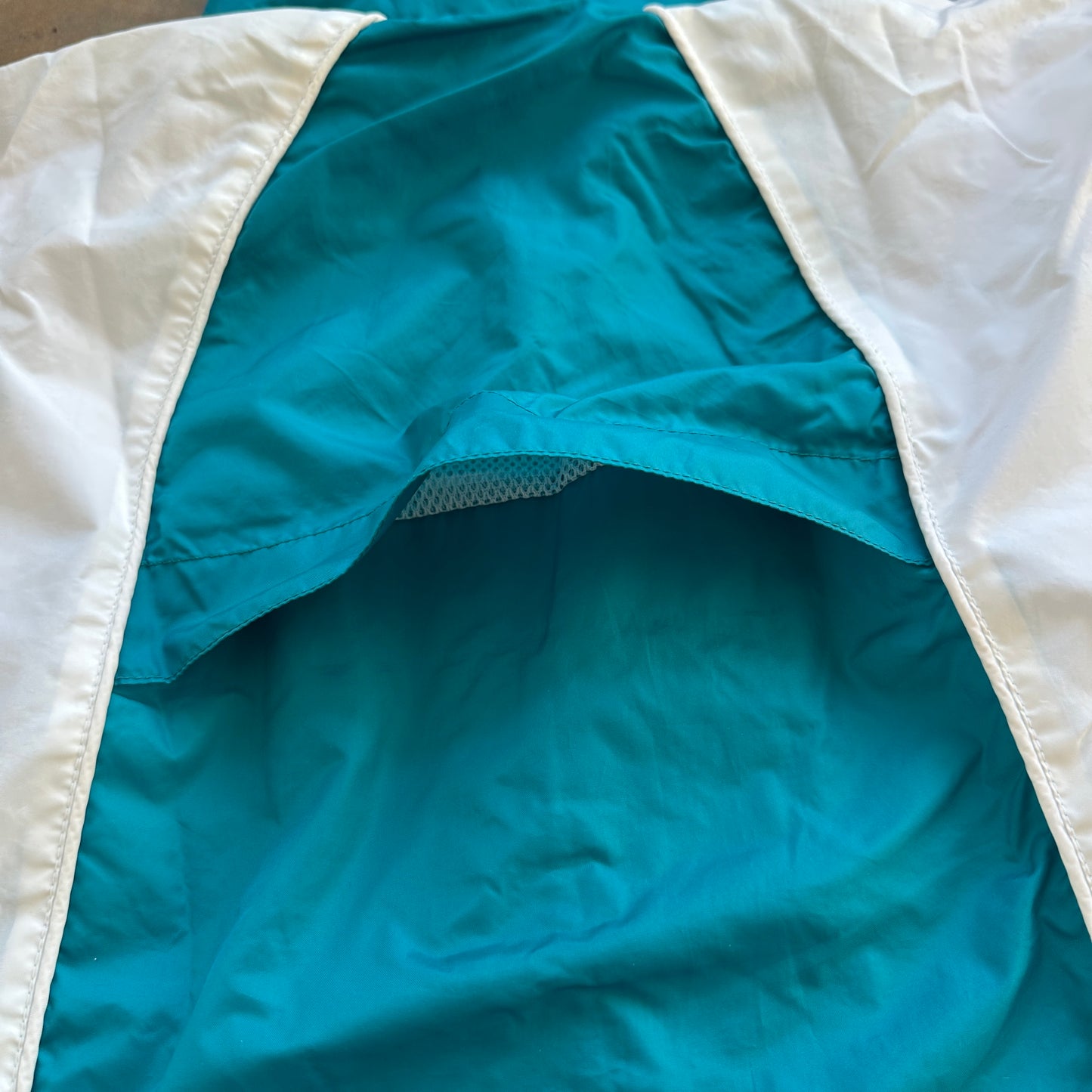 Starter Women's Teal White Interchange Stripe Windbreaker Jacket 90's - Womens M