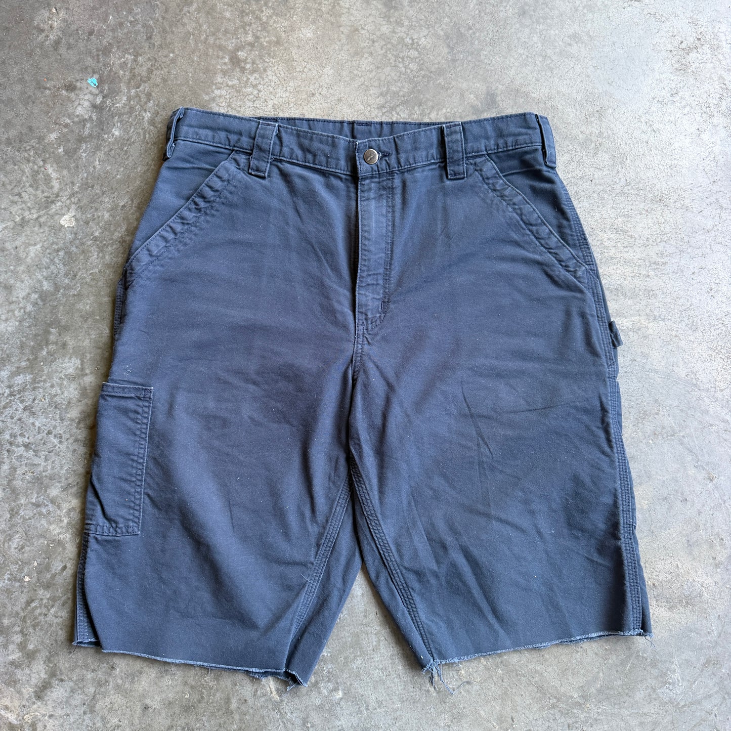 Carhartt Navy Carpenter Shorts w/ Pyro Surf Patch - 34