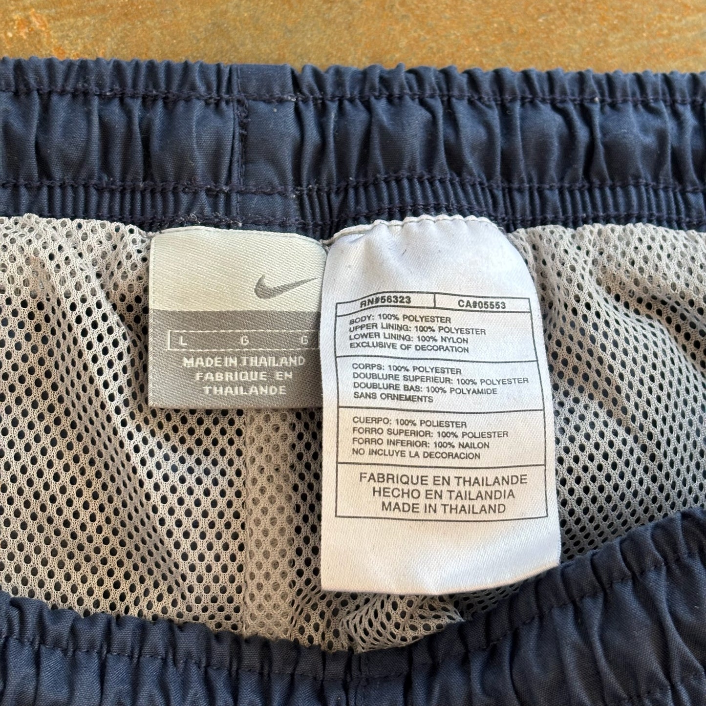 Nike Track Pants Navy Blue Mesh Lined 00's - L