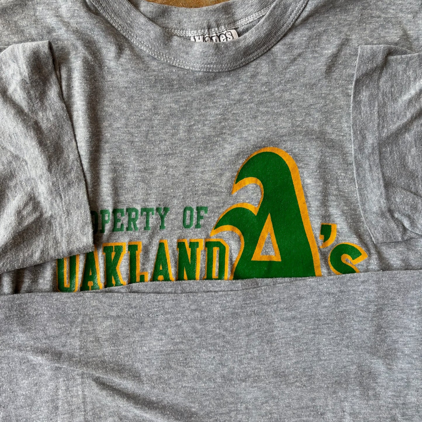 Oakland Athletics Hanes Gray Shirt 80's - S