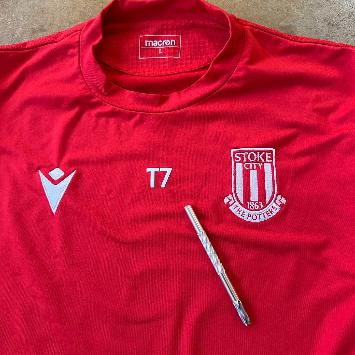 Stoke City FC The Potters Training Pullover Jersey Long Sleeve Shirt 00's - L