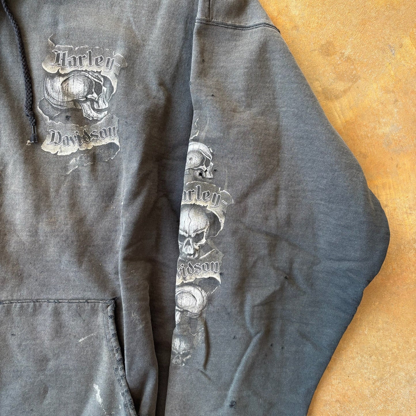 Harley Davidson Surdyke Distressed Grunge Hooded Jacket 00's - 2XL