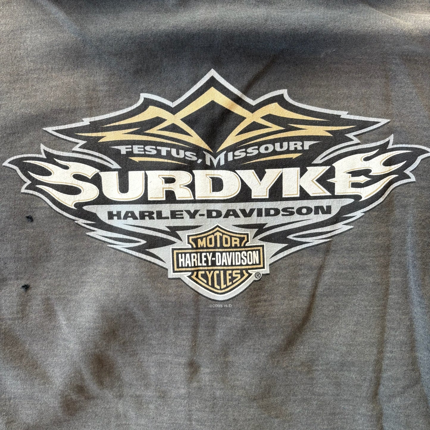 Harley Davidson Surdyke Distressed Grunge Hooded Jacket 00's - 2XL