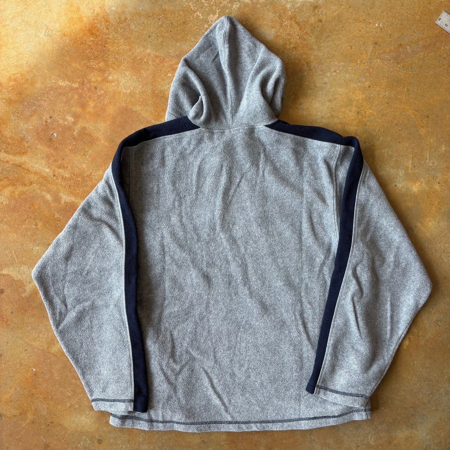 Nautica Jeans Company Circle Logo Embroidered Fleece Hoodie Sweatshirt 00's - 2XL