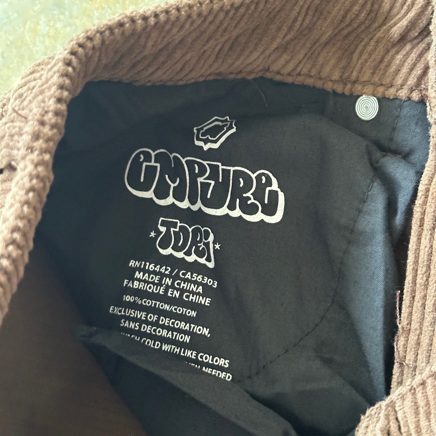 Empyre Corduroy Skater Baggy Loose Fit Womens Brown Tori Pants - 4