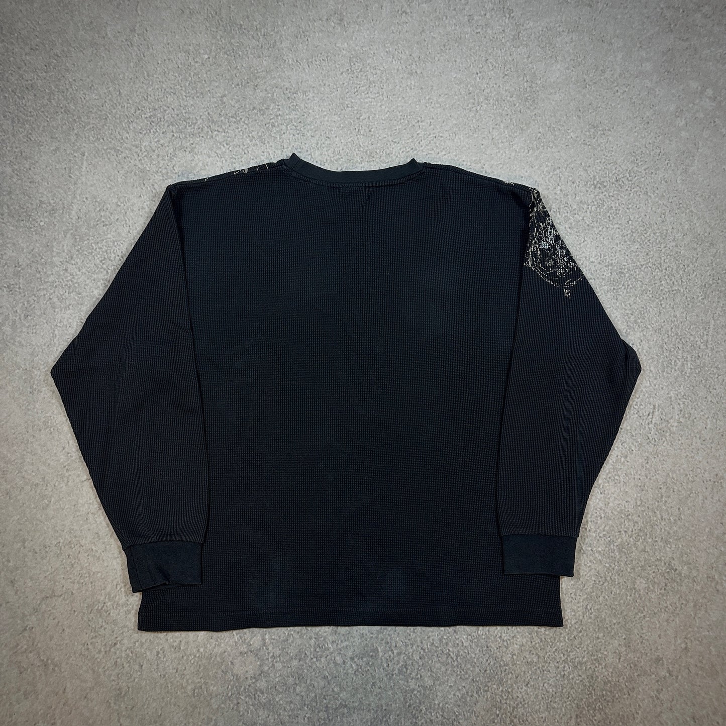 Kani Long Sleeve Thermal Waffle Shirt Y2K Affliction Style 00's - 2XL