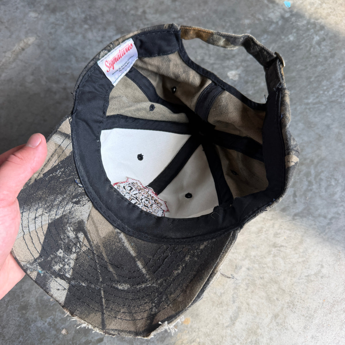 Realtree Road Trip Patch Camo Thrashed Hat Strapback 90's - OSFA