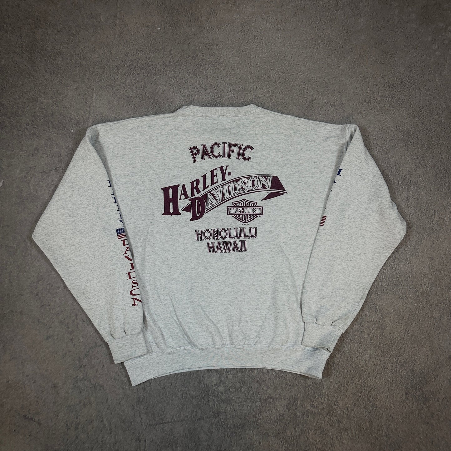 Harley Davidson Way of Life American Flag Sweatshirt Crewneck 90's - XL