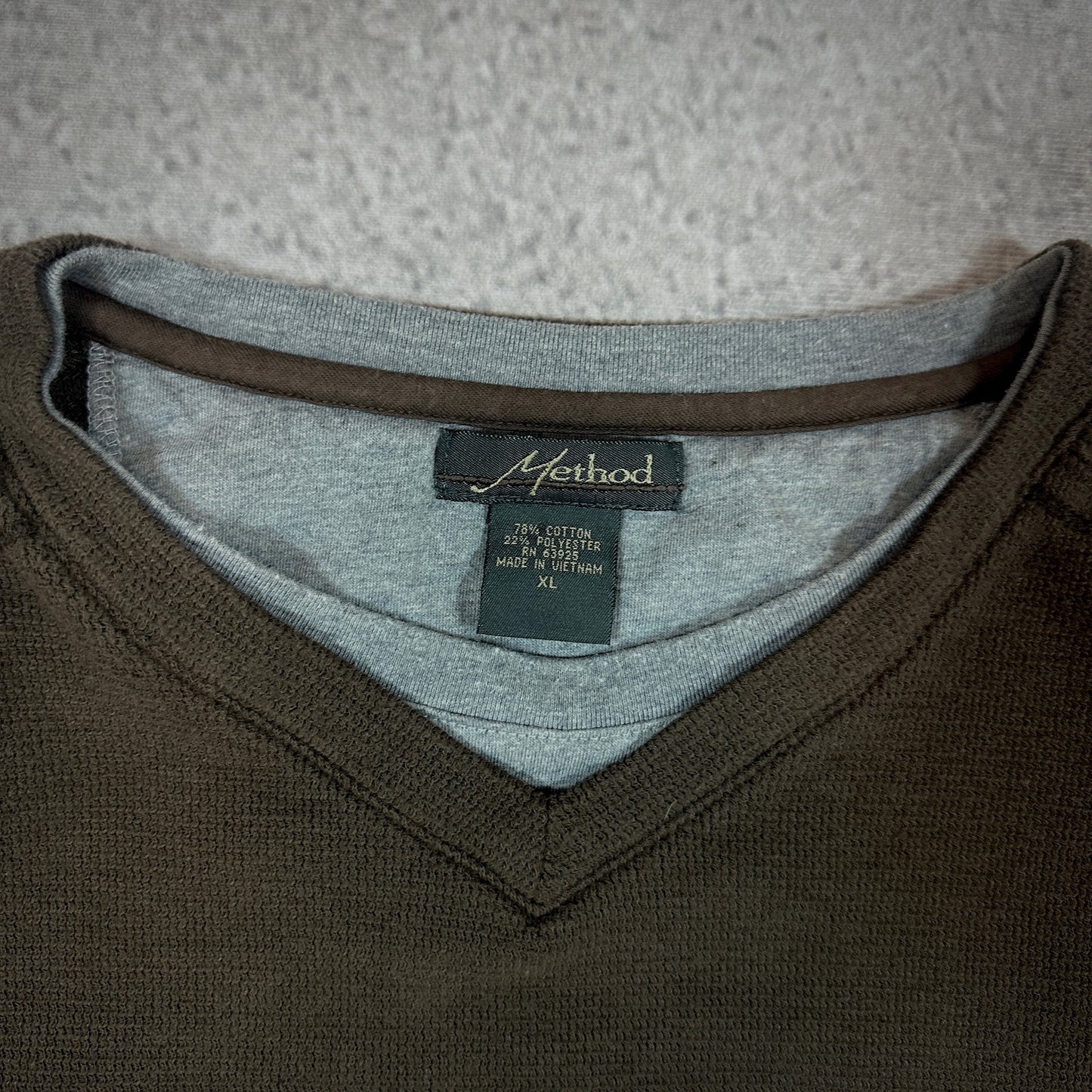 Thermal Pullover V Neck Double Collar Surf Skate Style 90's - XL