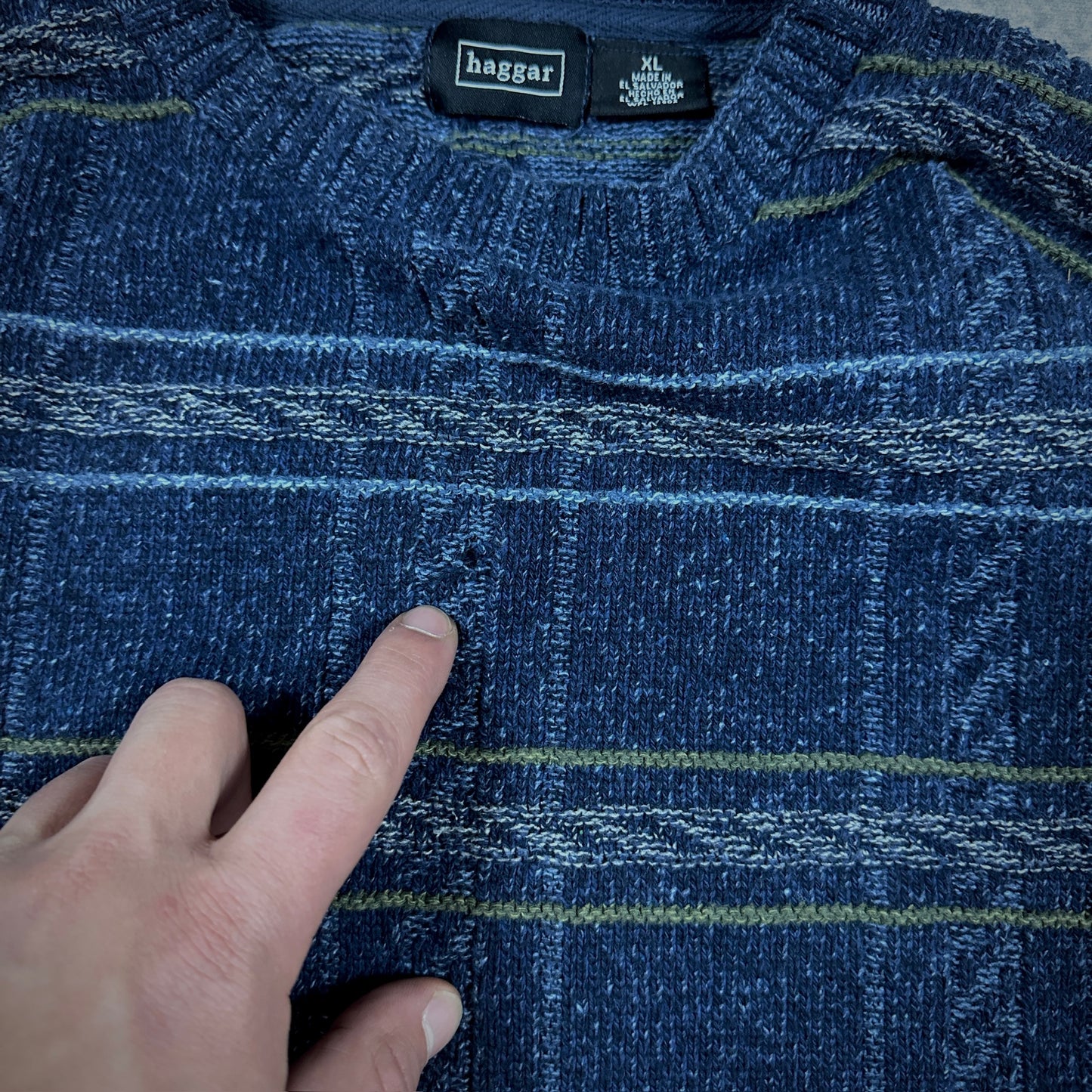 Haggar Grandpa Cosby Geometric Sweater 90's - XL