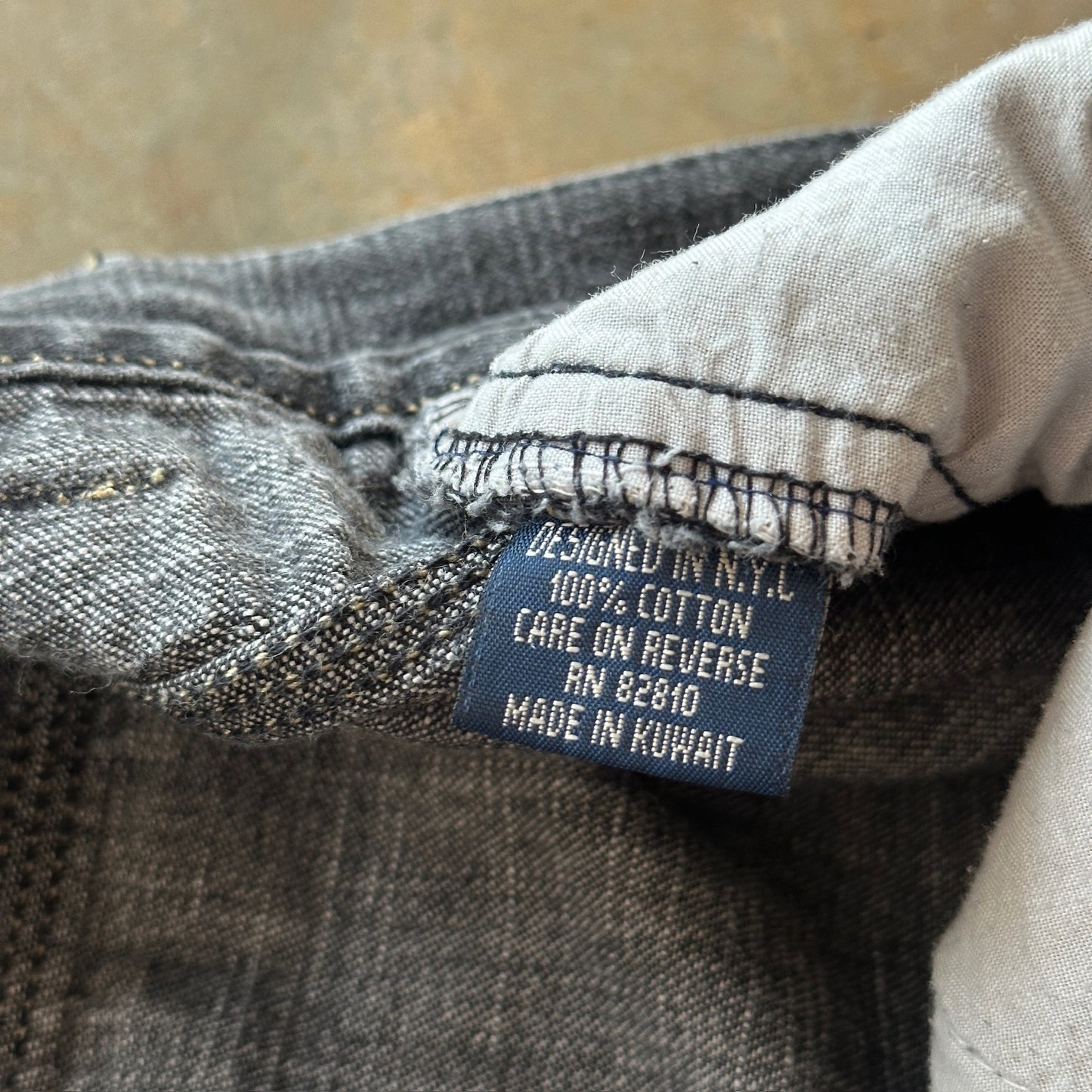 Vintage Lacoste Big Gator Graphic Skater Grunge y2k Baggy Jean Shorts Black 00's - 34