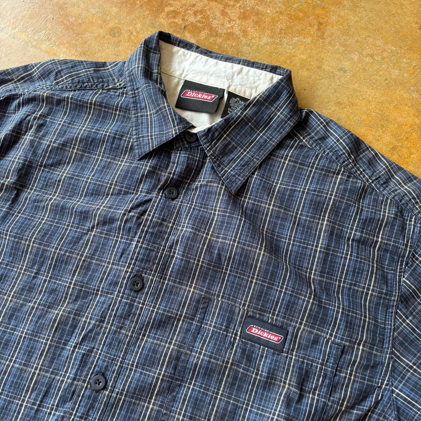 Dickies Plaid Checkered Button Up Pocket Work Shirt 00's - XL