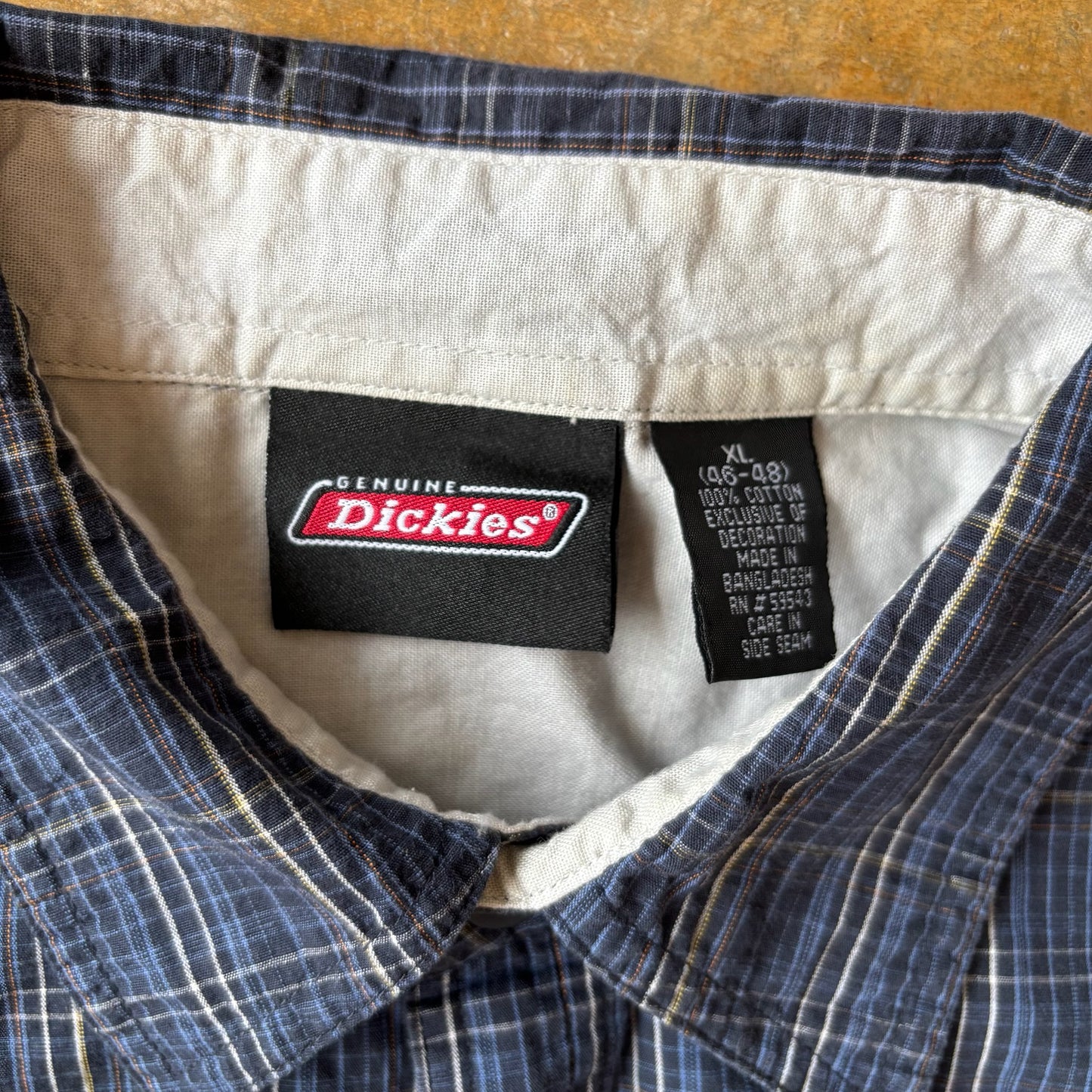 Dickies Plaid Checkered Button Up Pocket Work Shirt 00's - XL