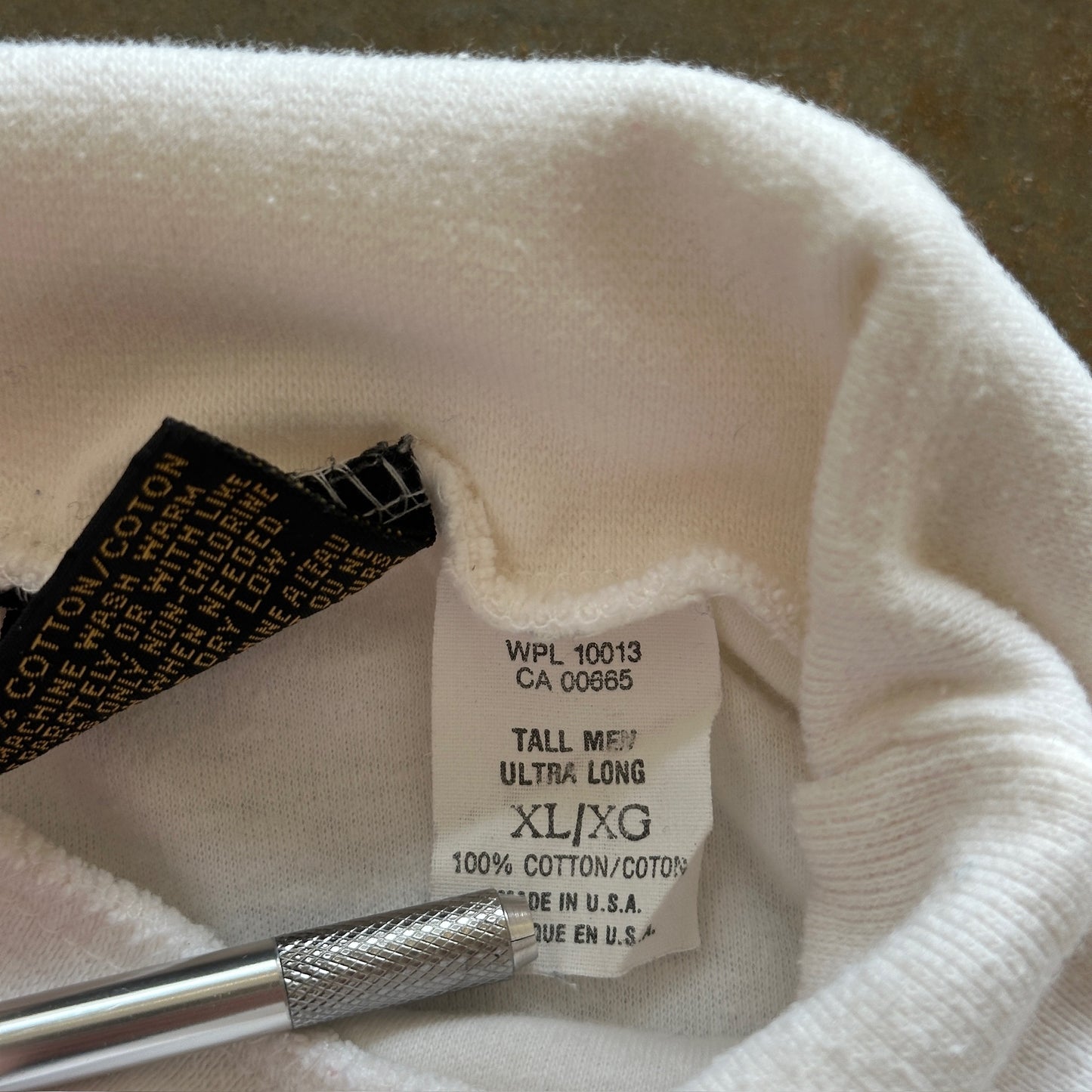 Eddie Bauer Blank White Turtleneck Long Sleeve Shirt 80's - XL Tall