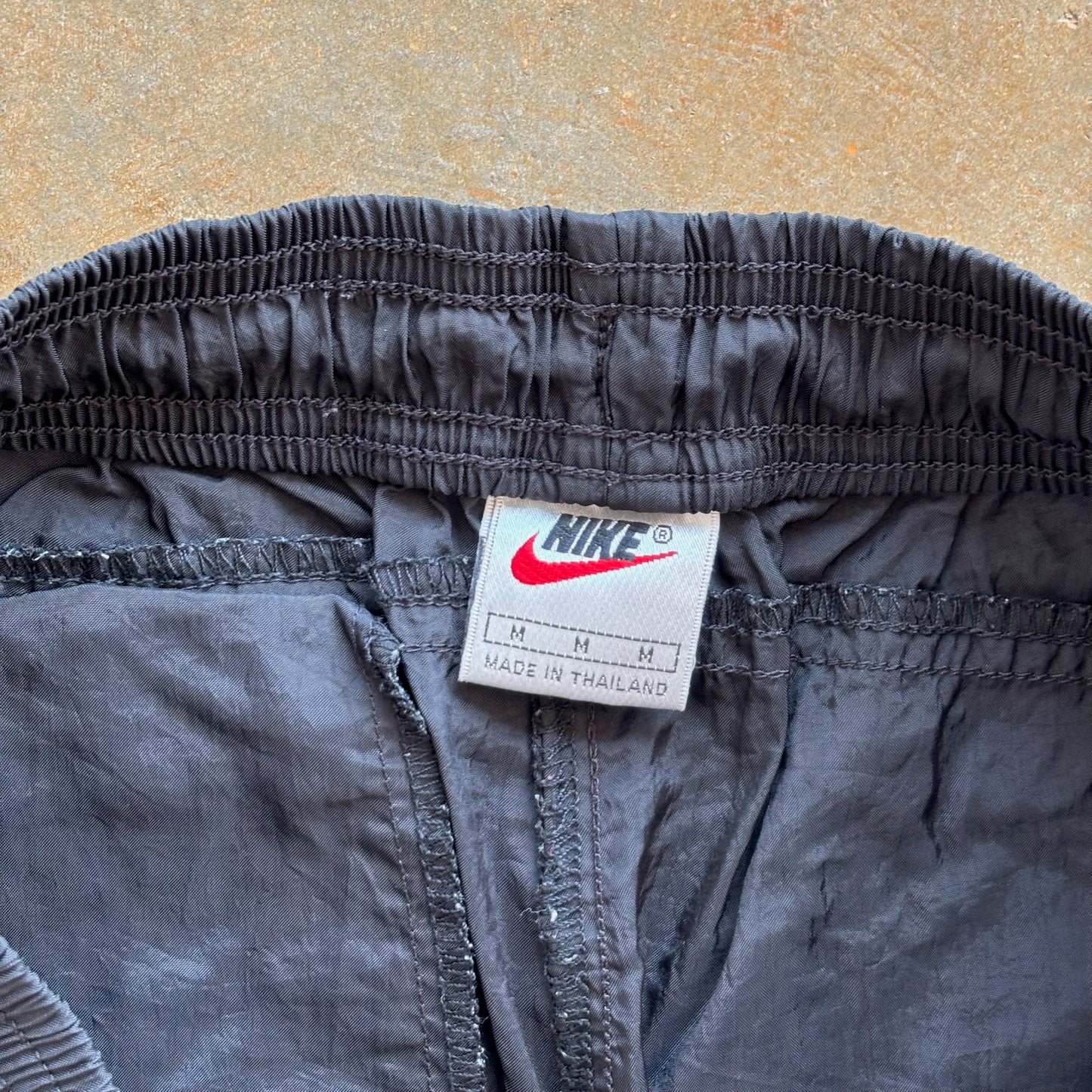 Nike Baggy Track Windbreaker Black Pants 90's - M