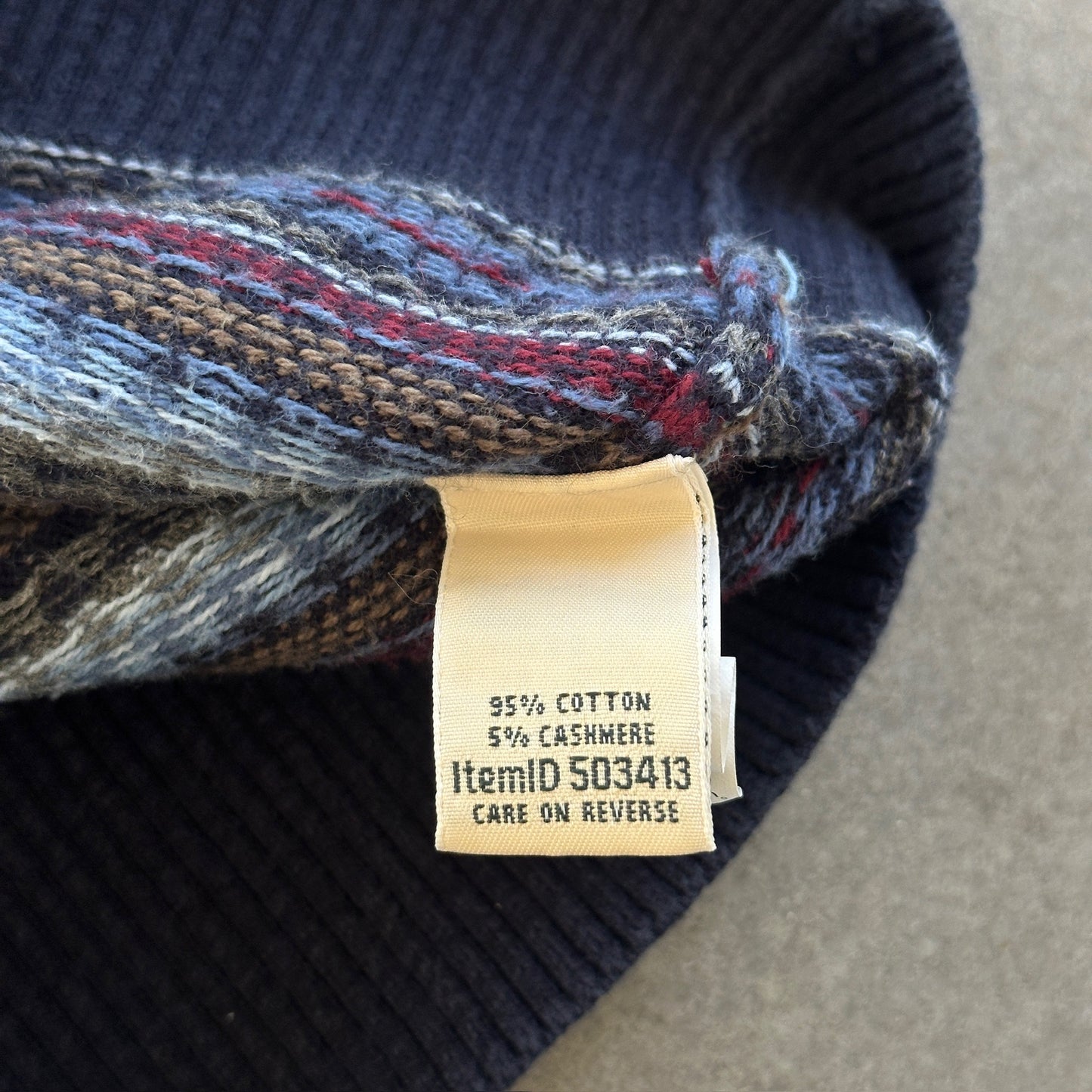 LL Bean Womens Turtleneck Fair Isle Aztec Sweater Cotton Cashmere - Womens M