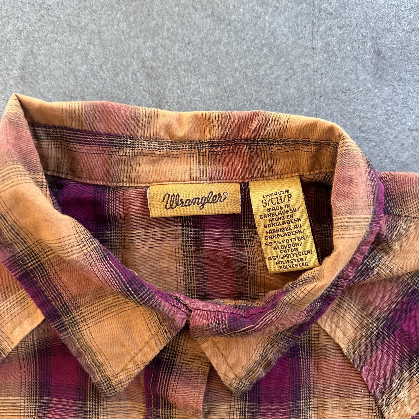 Wrangler Plaid Pearl Snap Western Button Up Shirt 00's - S