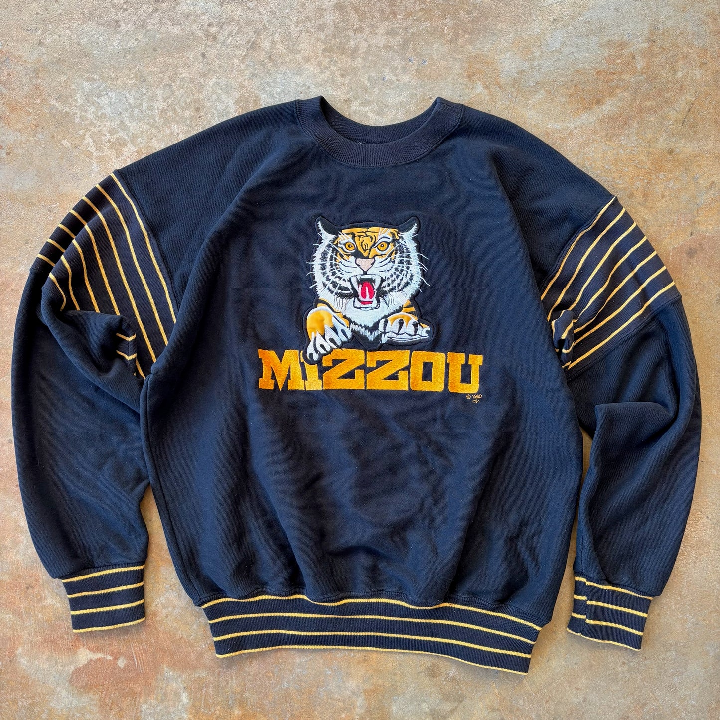 University of Missouri Mizzou Tigers 1980 Embroidered Crewneck 80's - 2XL