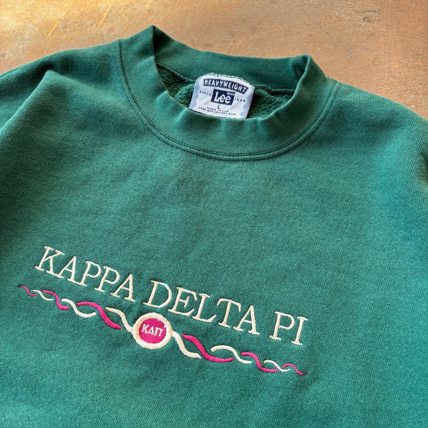 Kappa Delta Pi Embroidered Lee Heavyweight Reverse Weave Sweatshirt Crewneck 90's - L