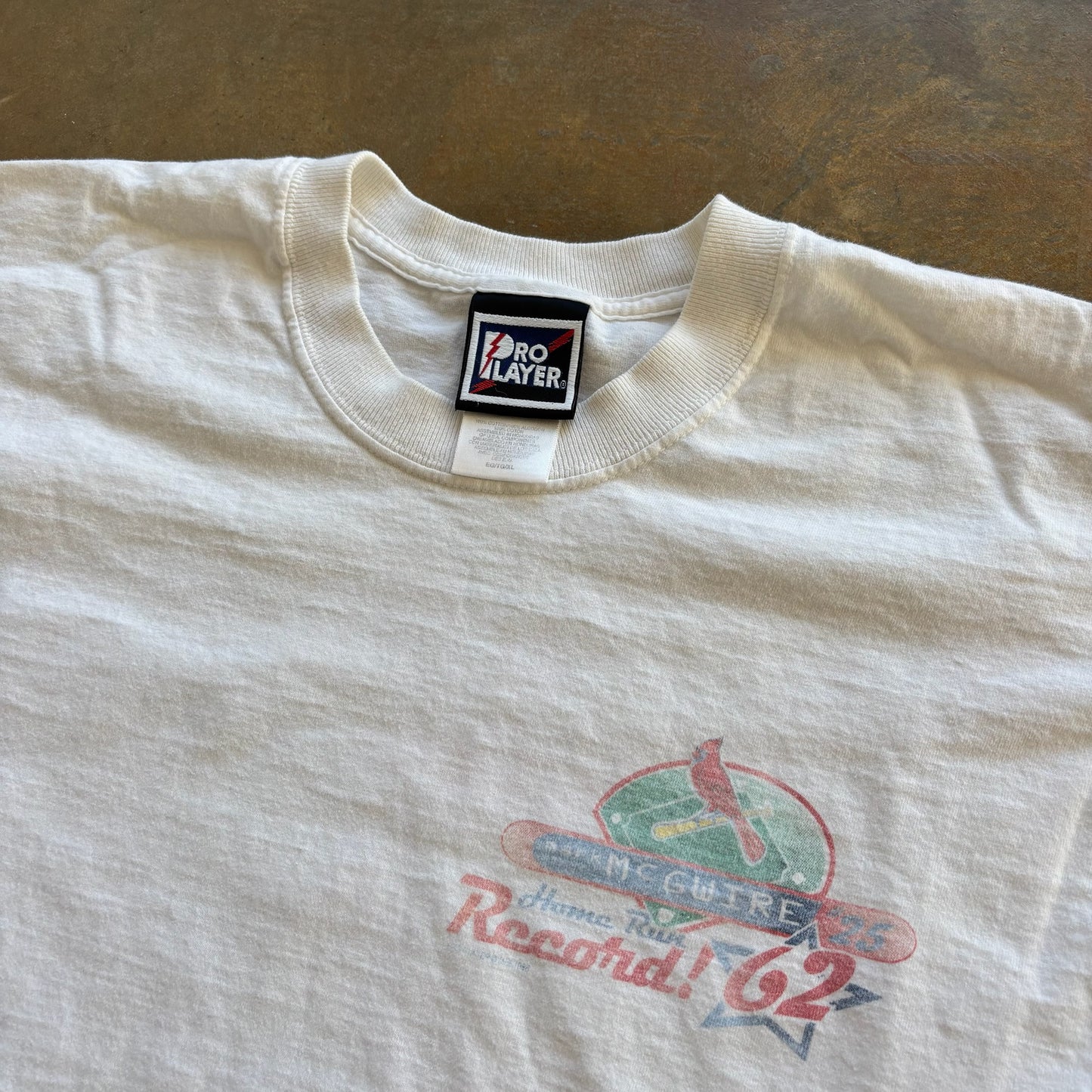 Mark McGwire Home Run Record 1998 White Pro Player Shirt 90's - XL