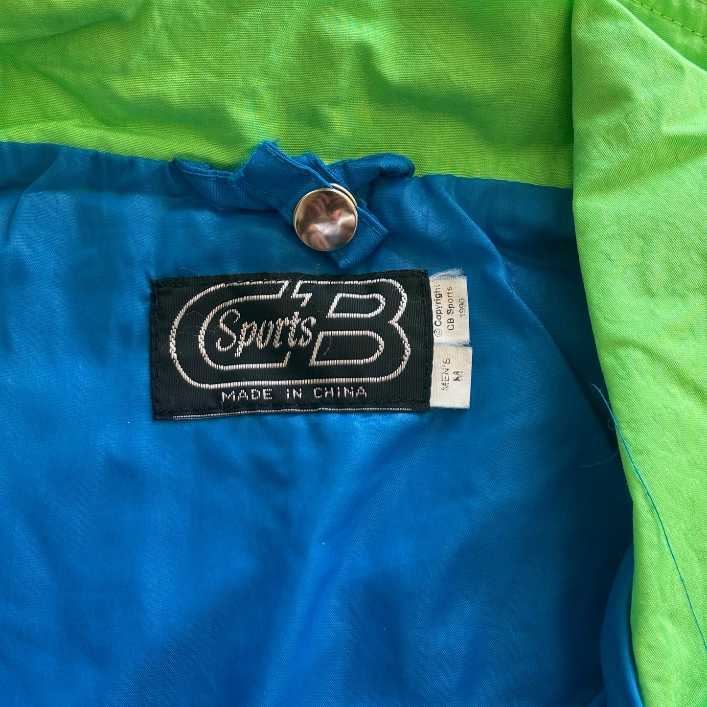 CB Sport 1990 Snap Button Full Zip Jacket Ski Visibility 90's - M