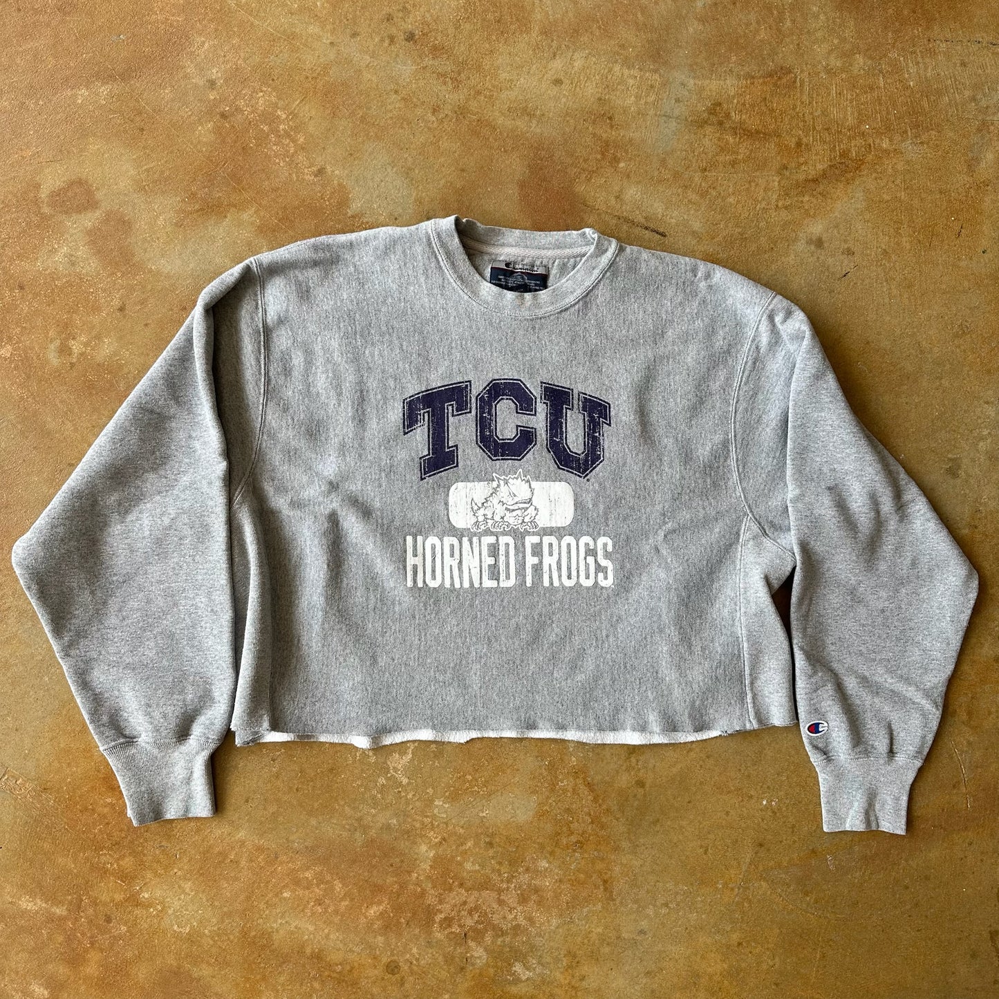 Champion Reverse Weave TCU Horned Frogs Cropped Sweatshirt 00's - XL