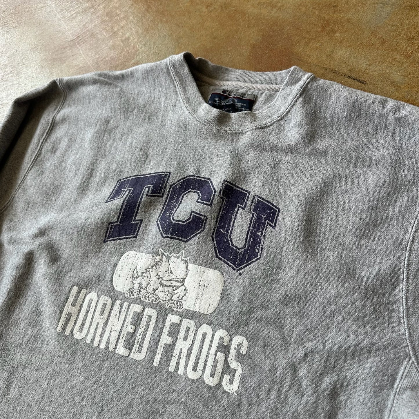Champion Reverse Weave TCU Horned Frogs Cropped Sweatshirt 00's - XL