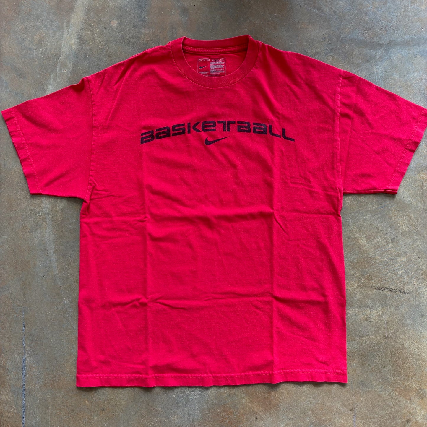 Nike Basketball Spellout Center Swoosh T Shirt 00's - XL