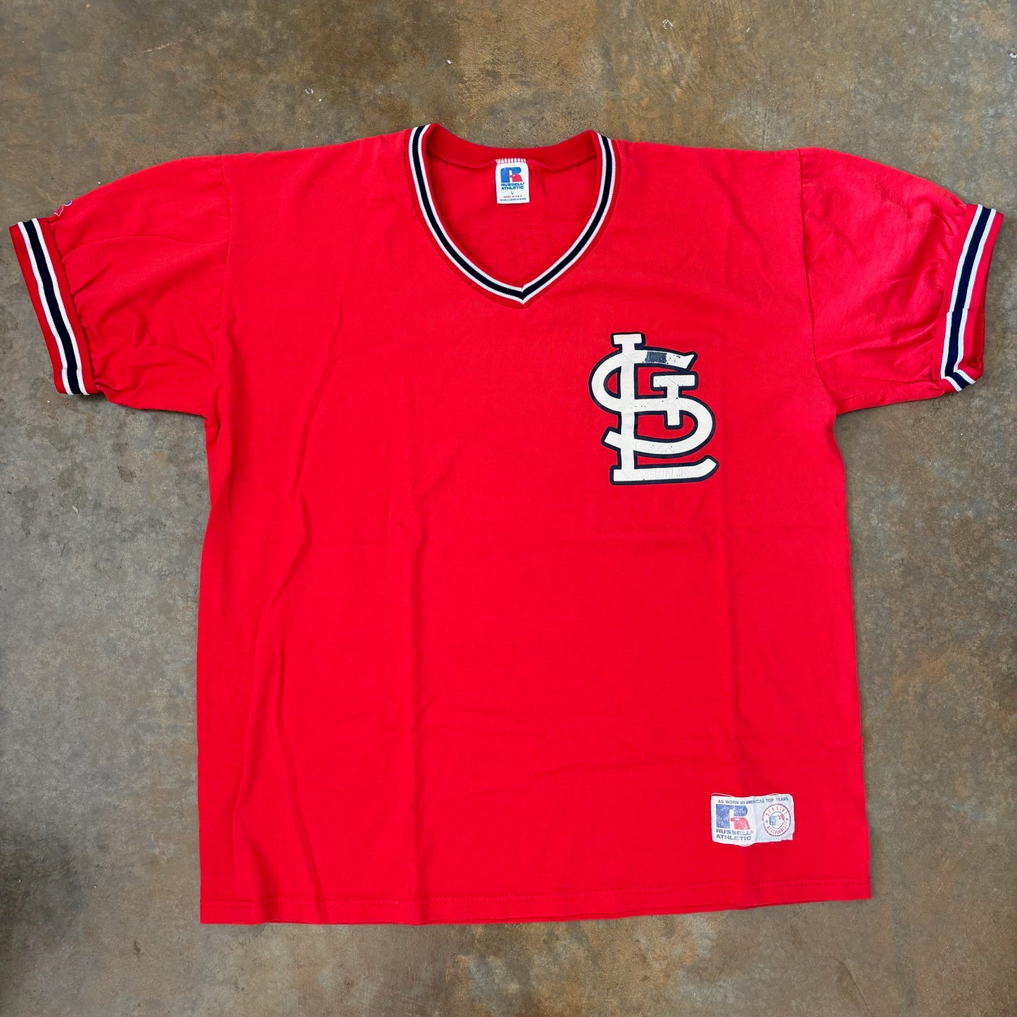 St. Louis Cardinals Russell Athletic Shirt Big Logo 80's - L