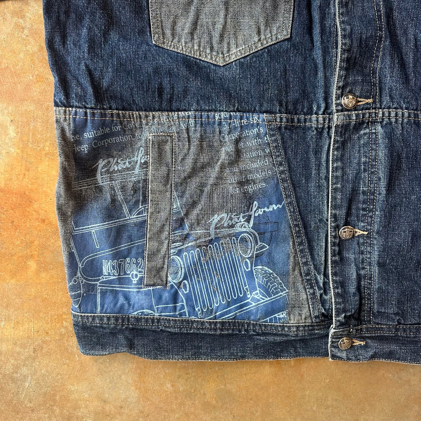 Phat Farm Embroidered Patchwork Jean Jacket 90's - 2XL