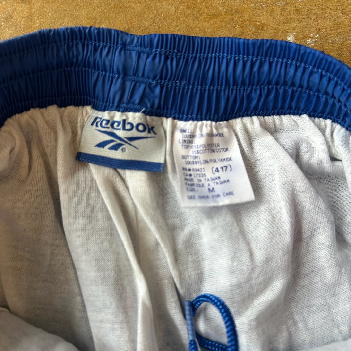 Reebok Blue Track Pants Cotton Lined 90's - M