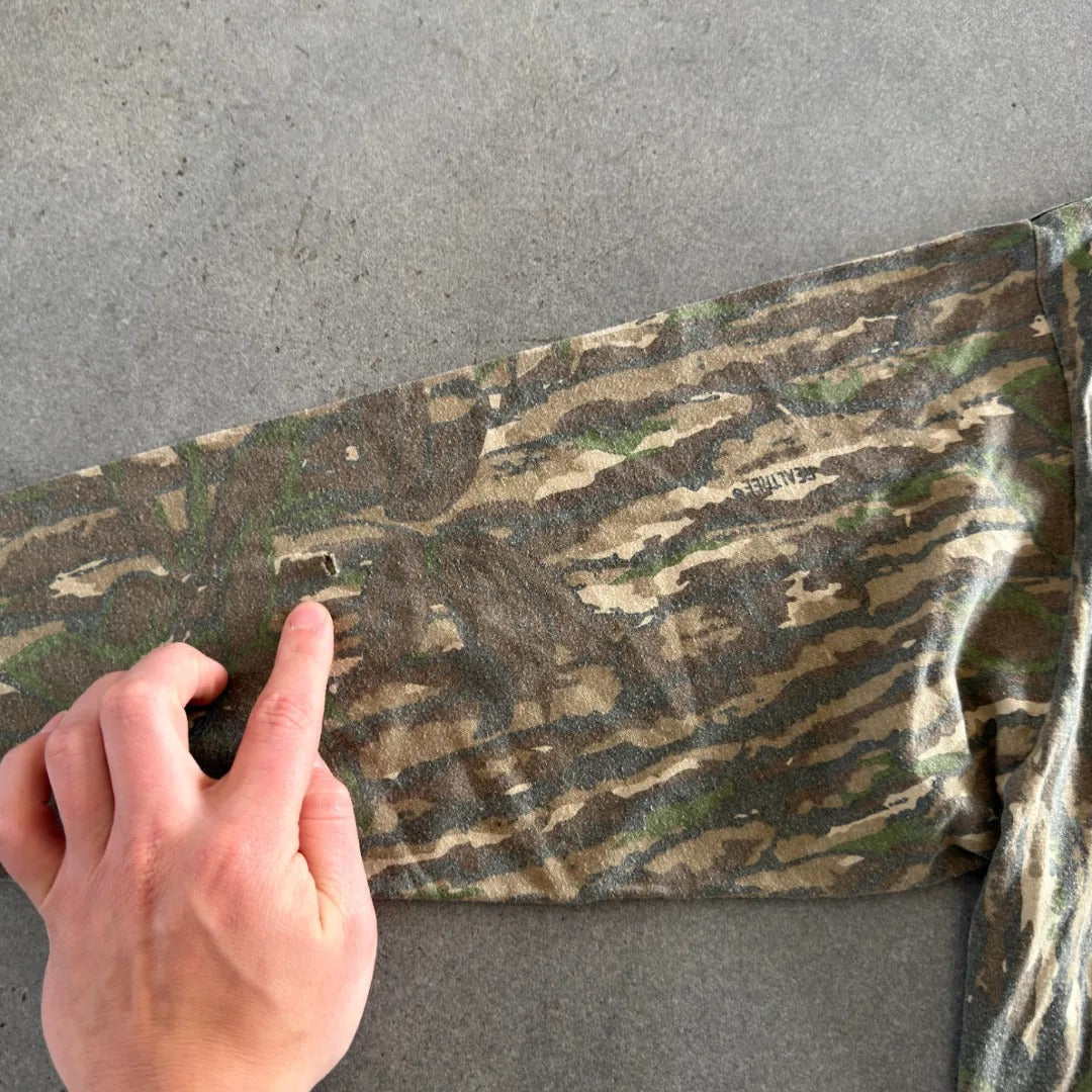 Camo Realtree Faded Lightweight Long Sleeve Pocket Shirt 80's - XL