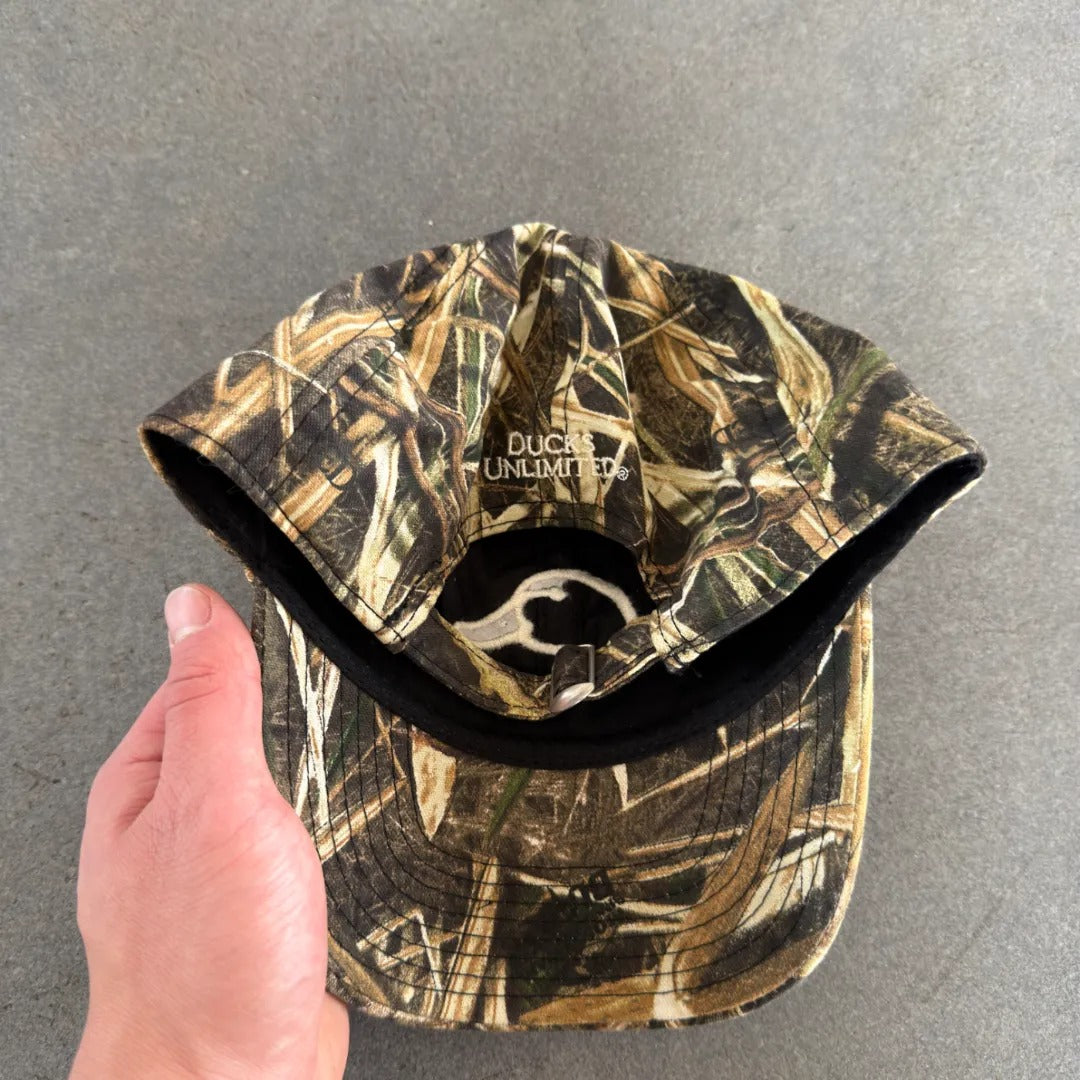 Ducks Unlimited Embroidered Camo Strapback Hat 90's - OSFM