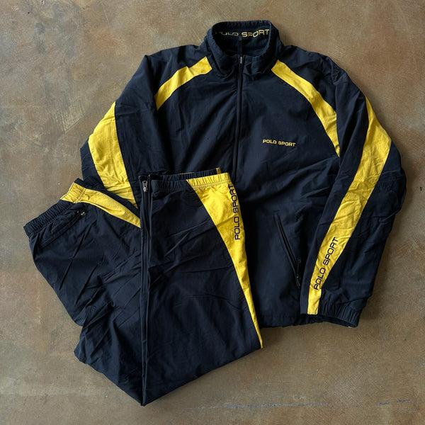 Polo Sport Ralph Lauren Spellout 2-Piece Tracksuit Reversible Jacket and Pants 90's - XL