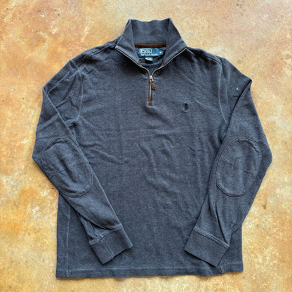 Polo Ralph Lauren 1/4 Zip Sweater Pullover Elbow Pads 90's - S